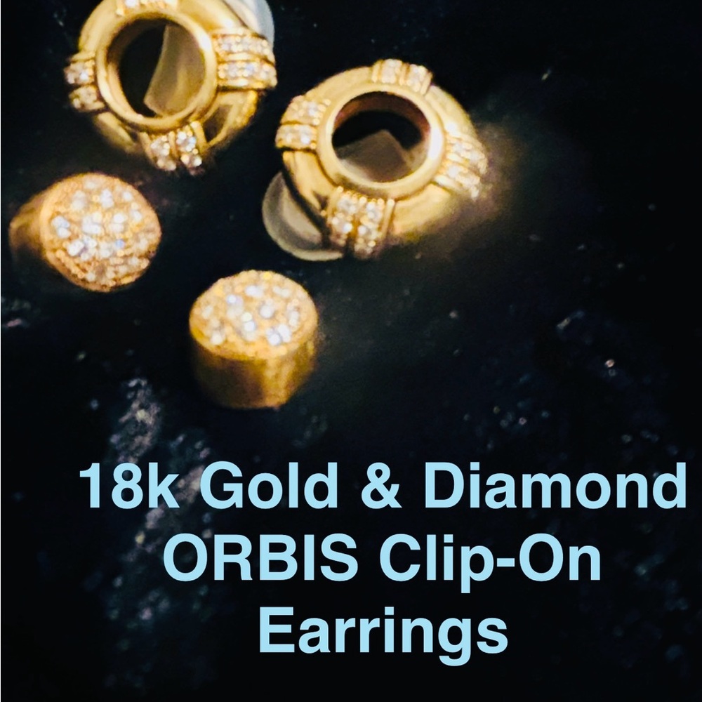 18k Gold & Diamond ORBIS Clip-On Earrings